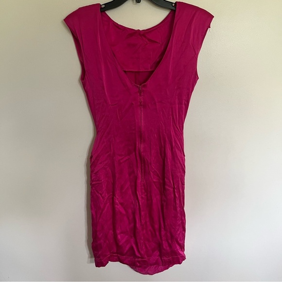Vintage Mary Jo Bruno Pink 100%‎ Silk Knee Length Drape Dress Size 4 - Picture 13 of 13